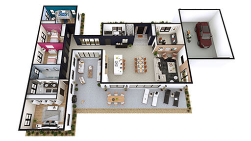 Plano 3D diseñado con Cedreo