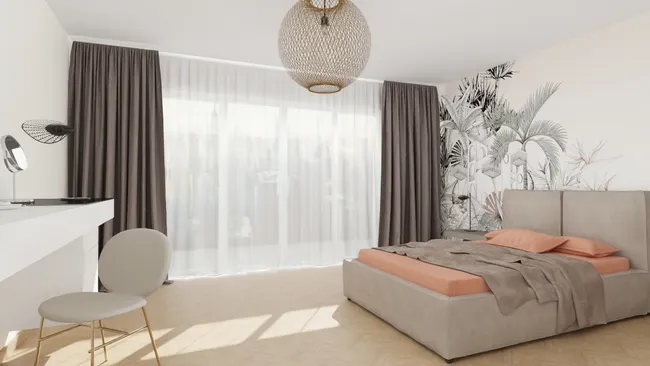 3D render of a hotel bedroom designed with Cedreo