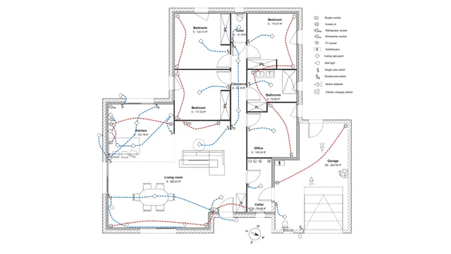 electrical plan made with Cedreo contractor software